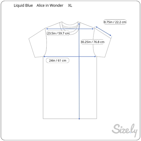 Liquid Blue Alice in Wonderland Cheshire Cat Tie Dye Tshirt Size XL - Picture 5 of 5